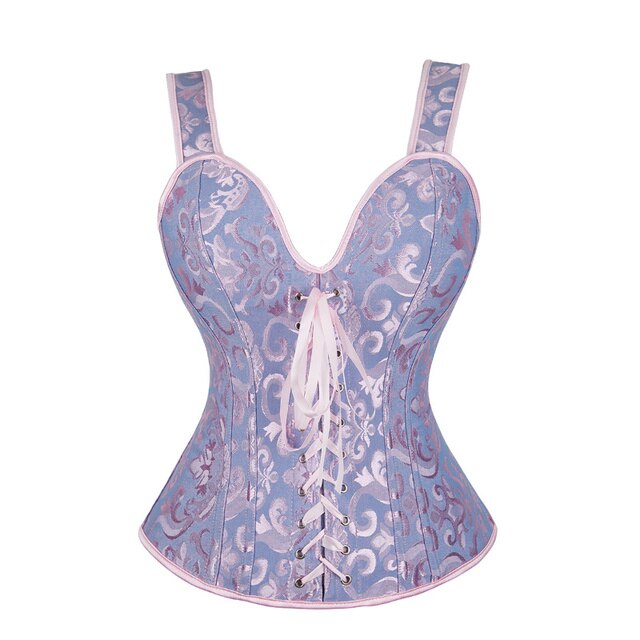 Corset Noir À Bretelles Pour Femmes, Grande Taille, Motif Floral, Fermeture Éclair, Top Gothique, Steampunk