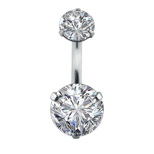Boucle D'oreille Et De Nombril En Acier Cristal, Piercing, En Forme De Cœur, Bijoux, Sexy, Pour Le Corps, 1 Pièce - Bijoux De Corps