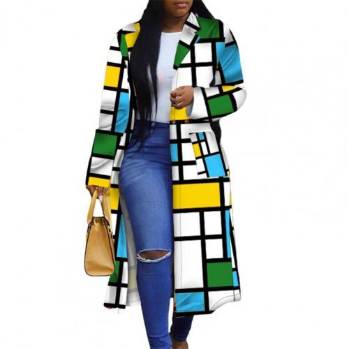 Veste trench longue africain femmes à manches longues impression ,Taille S à 5XL |