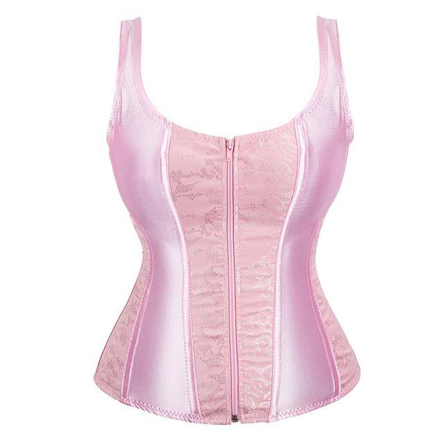 Corset Noir À Bretelles Pour Femmes, Grande Taille, Motif Floral, Fermeture Éclair, Top Gothique, Steampunk