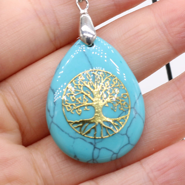 Pendentif en Pierre Naturelle des Sept Chakras, Collier Rétro, Cadeau Exécutif, 25x32mm .
