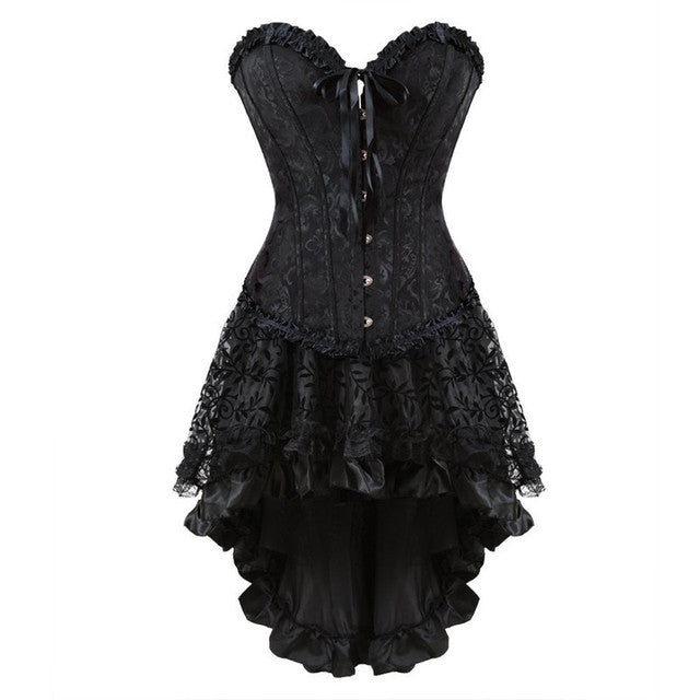 Ensemble Corset Sexy Grande Taille Et Jupe Tutu Pour Femme, Costume Sur Buste Burlesque, Style Victorien .