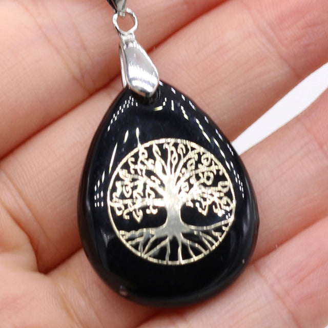 Pendentif en Pierre Naturelle des Sept Chakras, Collier Rétro, Cadeau Exécutif, 25x32mm .