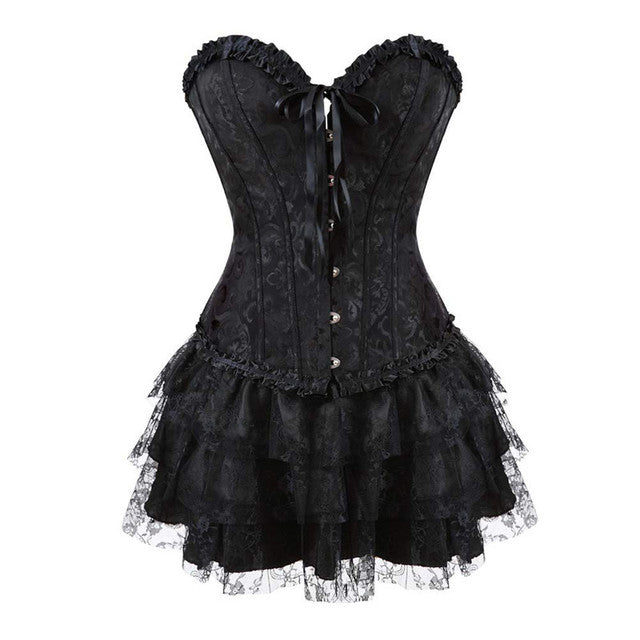 Ensemble Corset Sexy Grande Taille Et Jupe Tutu Pour Femme, Costume Sur Buste Burlesque, Style Victorien .