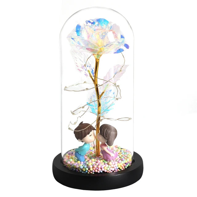 Rose Enchantée LED avec lumières dégradées