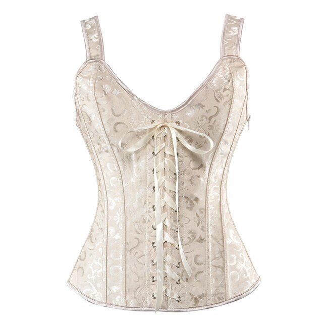 Corset Noir À Bretelles Pour Femmes, Grande Taille, Motif Floral, Fermeture Éclair, Top Gothique, Steampunk