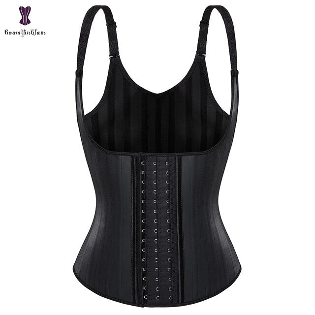 Gilet Minceur en Latex avec Ceinture de Maintien de la Posture et Gaines de Ventre en Acier désossé pour une Silhouette Parfaite