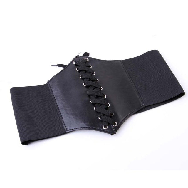 Corset en similicuir large pour femme, ceinture amincissante, élastique, serré, taille haute .