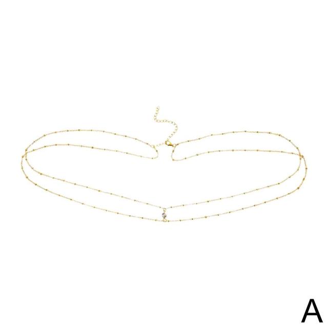 Chaines de taille double Couche avec Perle de Cuivre, Bijoux de Corps.